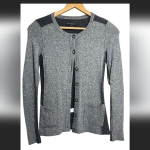 Banana Republic Grey Wool Block Button Front Cardigan